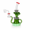 8" Dual Uptake Green w/ Red Accents Wig Wag Klein Recycler Dab Rig