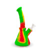 8.5" Waxmaid Hobee S: Honeycomb Rasta - Silicone Beaker Bong