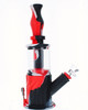 11" 4 in 1 Silicone Glass Hybrid Water Pipe, Nectar Collector, & Mini Rig - Red, White & Black