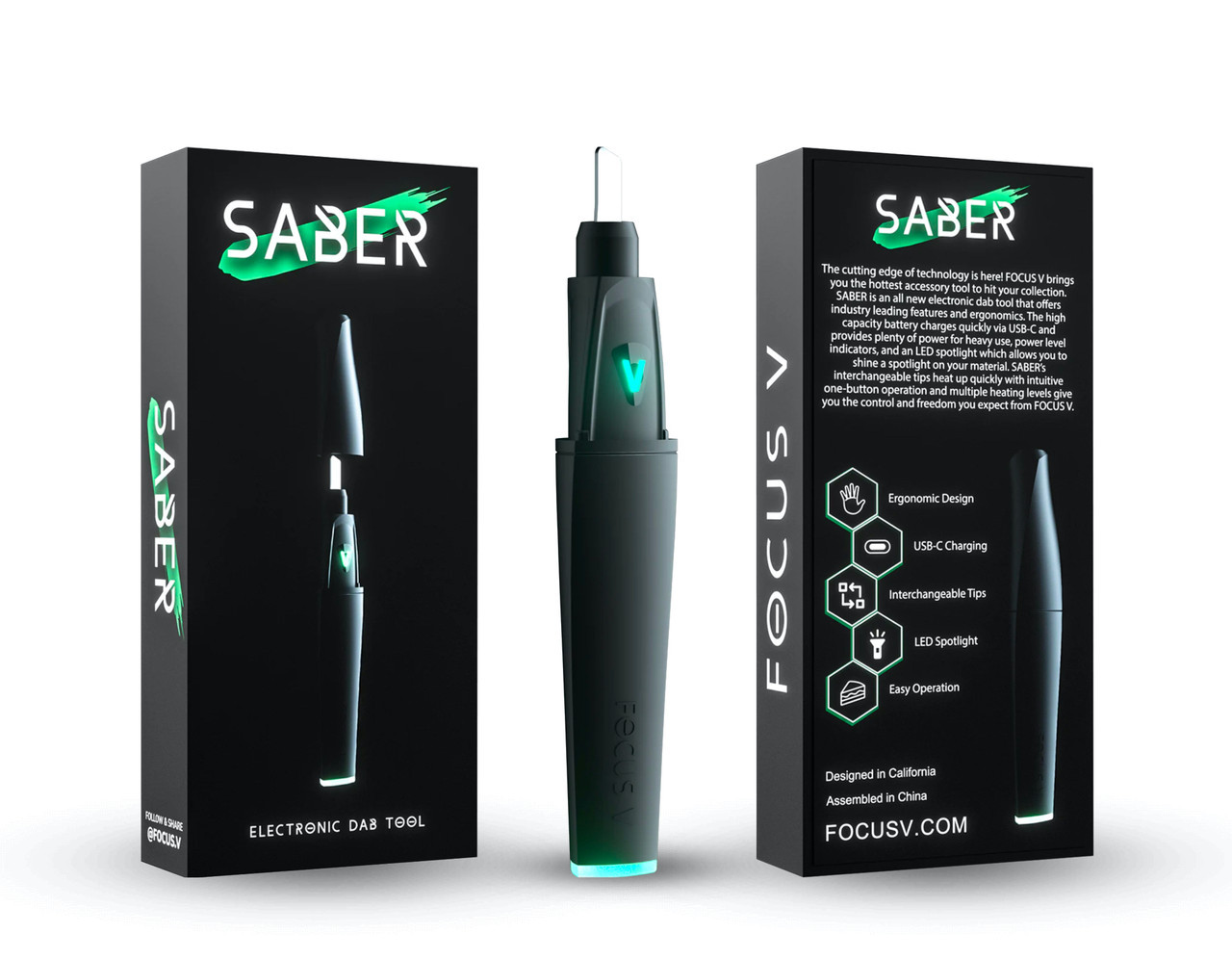 Leadjoy Saber Plus 新品未開封 Magic Cap No2付 Focus V Saber: Smart Electric Dab Tool - Quartz Banger