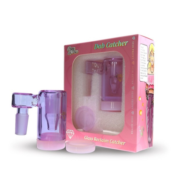 Purple Reclaim Catcher: Preppy La Peui - 14mm Male 90 Degree Pipe