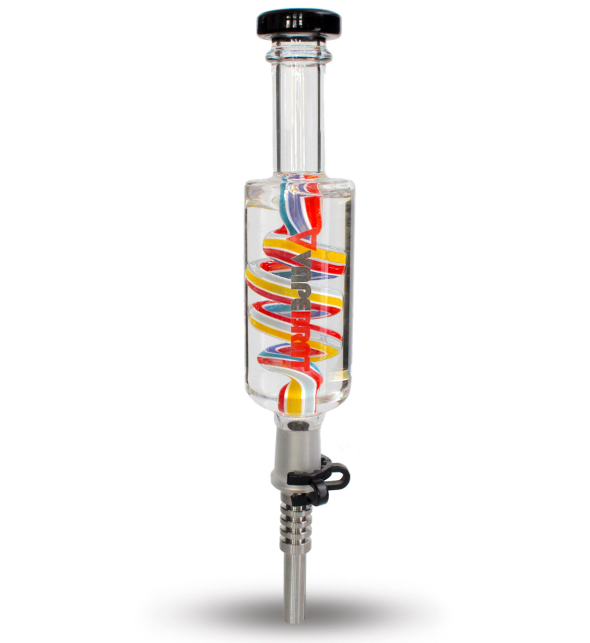 Glass Nectar Collector Kit: Glycerin Dab Straw - Rainbow - Quartz Banger