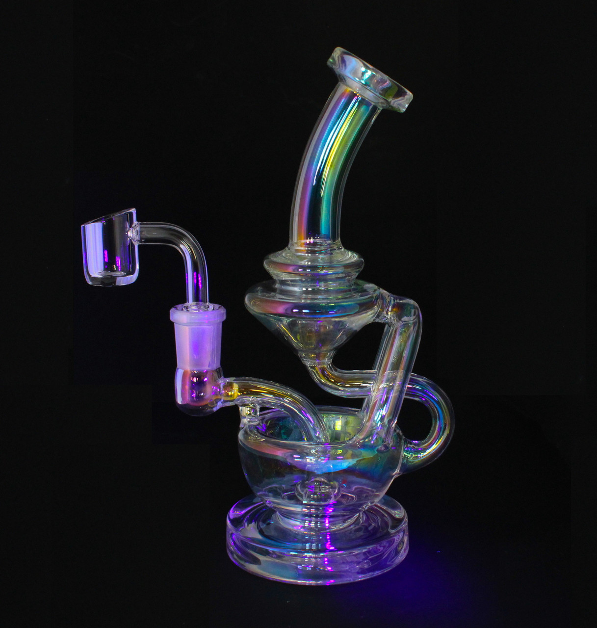 7 Klein Recycler Dab Rig - Iridescent Dab Rig Floating Recycler