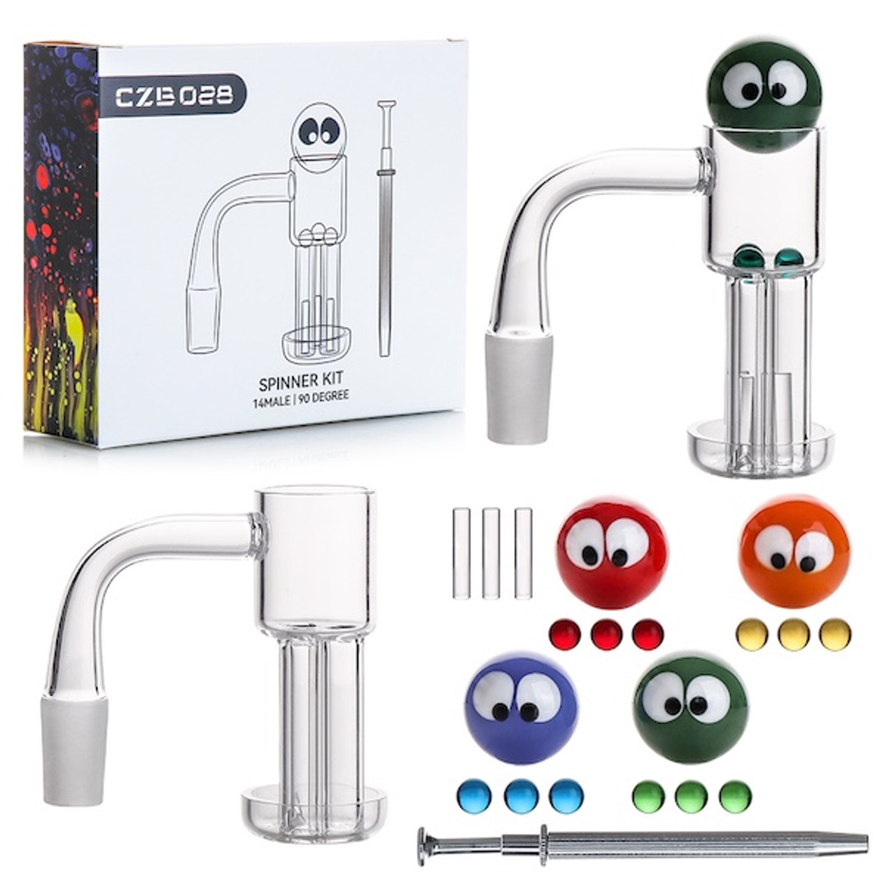 Triple Chamber Terp Slurper Complete Kit: 14mm Male 90