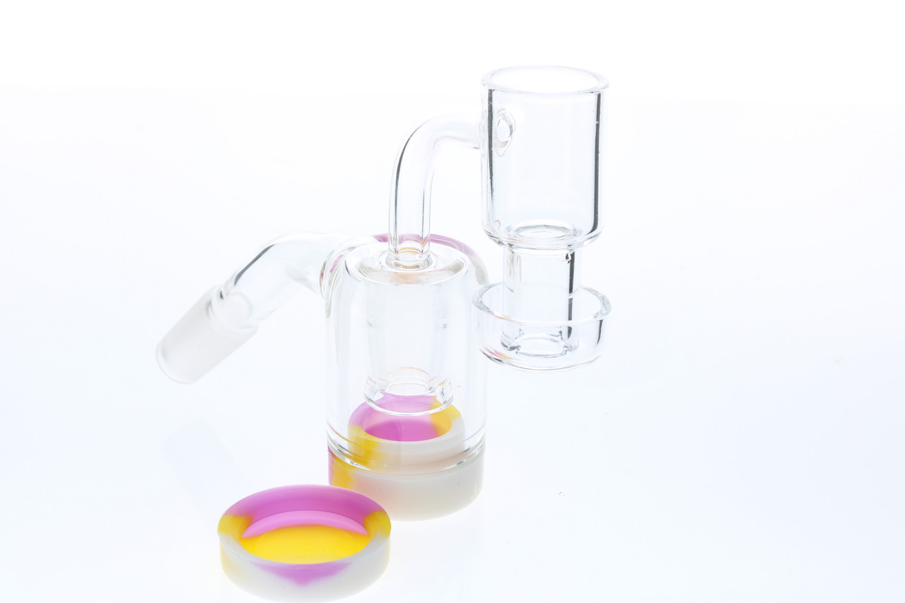 10mm Male 45 Degree Reclaim Catcher with 14mm Female Banger Joint - Quartz  Banger