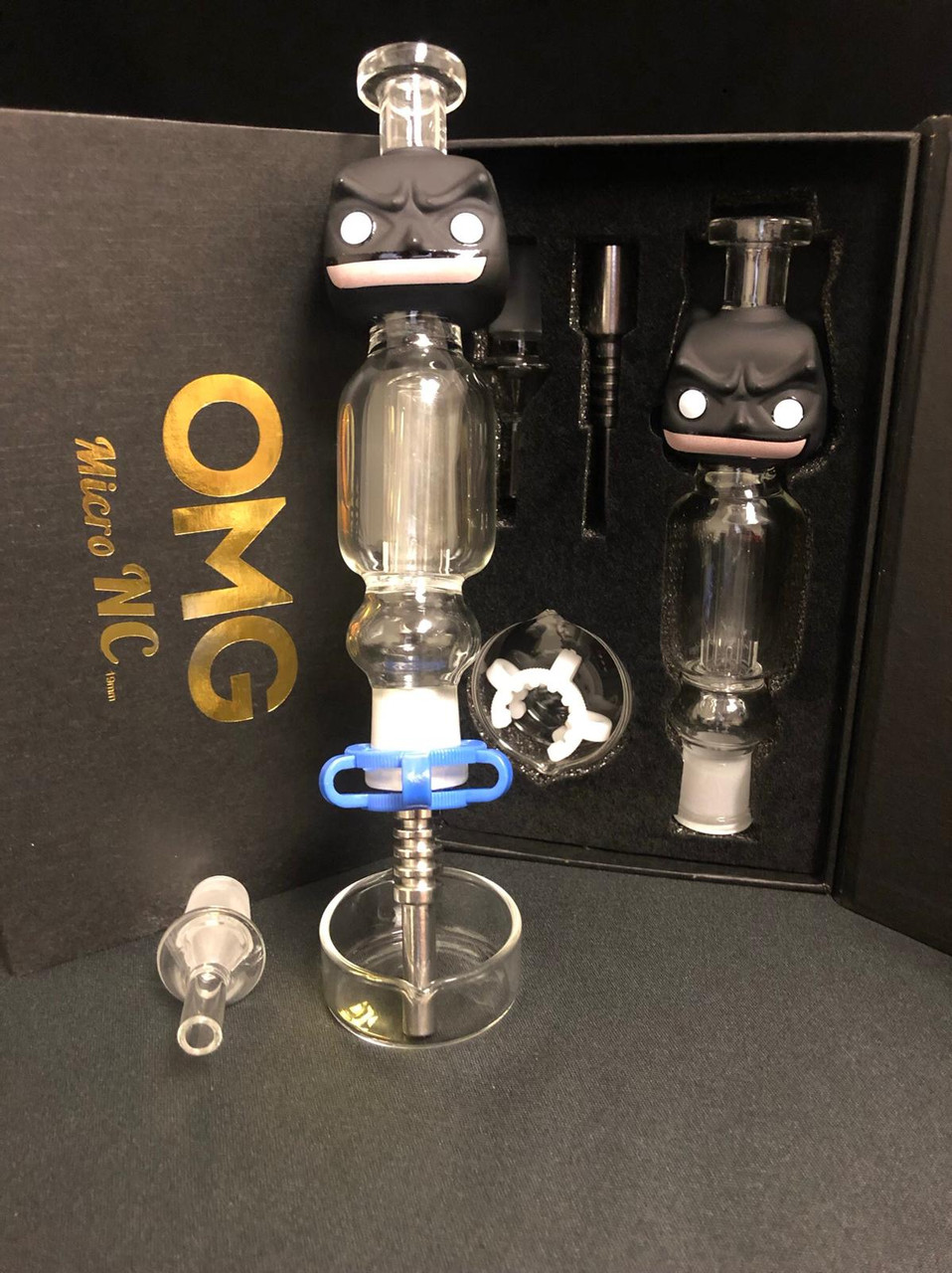 OMG Micro Nectar Collector 14mm Cartoon Character - Black - Quartz