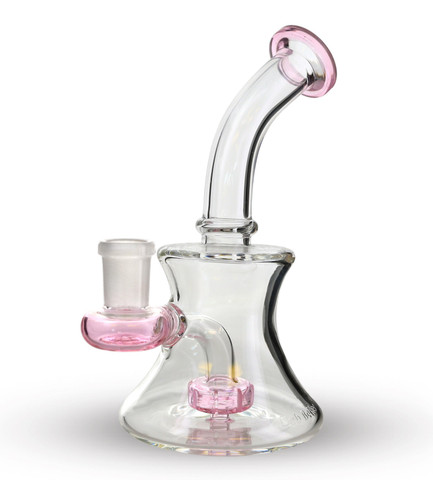 5.5" Glass Banger Hanger Dab Rig: Pink
