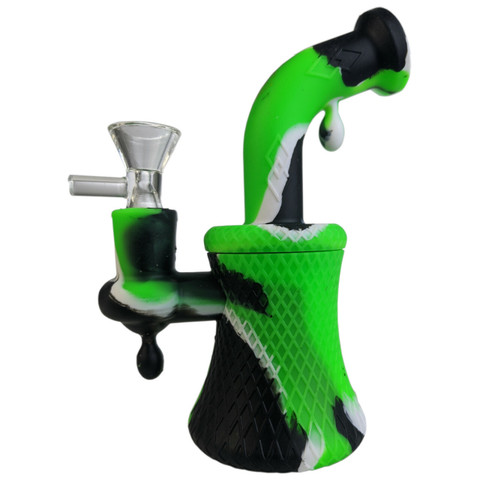 6" Silicone Banger Hanger: Zebra Slime - Silicone Bong Kit