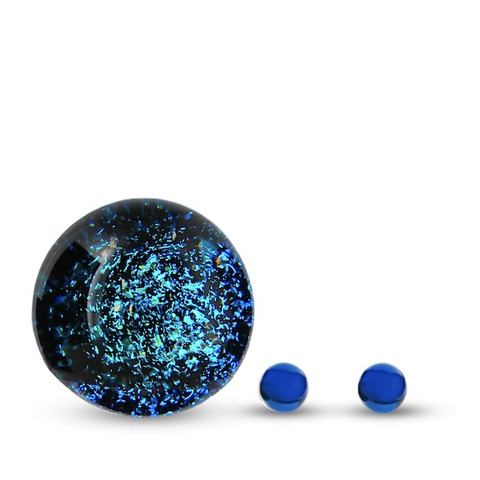 Slurper Marble with Two Terp Pearls: Blue Stardust Dichro