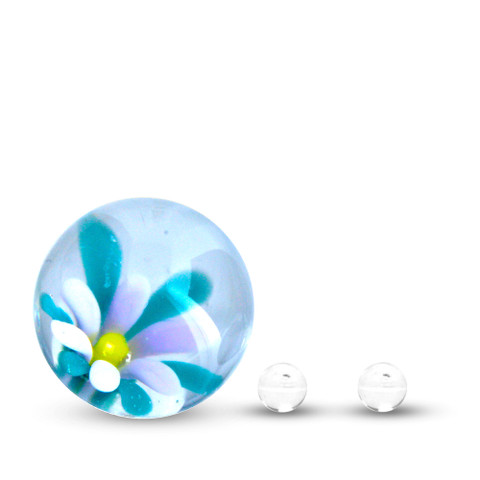 Slurper Marble with Two Terp Pearls: White Daisy