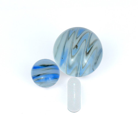 VapeBrat Terp Slurper Marble Set: Wig Wag Blue