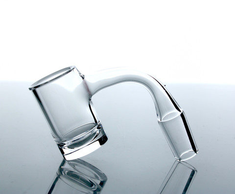 Round Thick Bottom Quartz Banger Regular Weld: 14mm Male 90 Degree - 9mm Banger Bottom Base