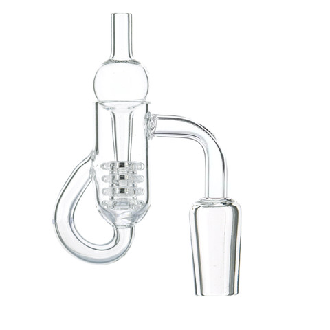 VapeBrat 18mm Male 90 Degree Diamond Knot Quartz Recycler Banger Kit