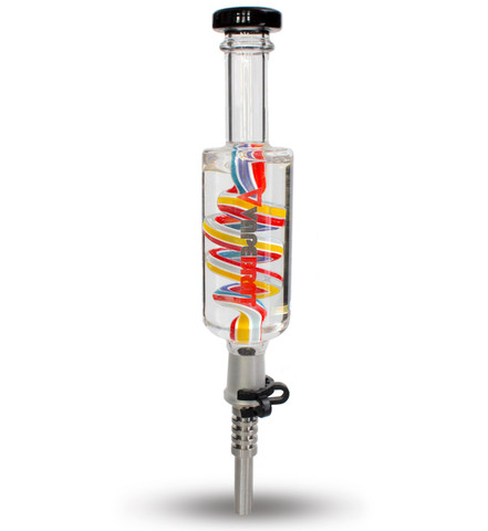 Glass Nectar Collector Kit: Glycerin Dab Straw - Rainbow