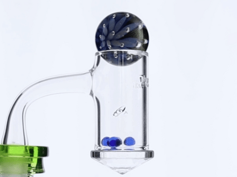 Slurper Marble with Four Terp Pearls: Air Trap Blue Anemone by Preppy La Peui