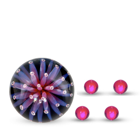 Slurper Marble with Four Terp Pearls: Air Trap Purple Fire by Preppy La Peui