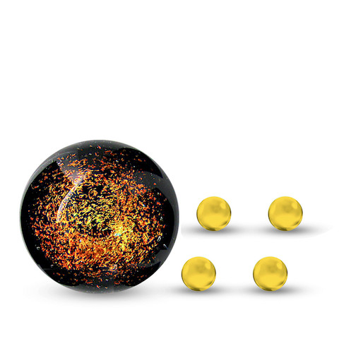 Slurper Marble with Four Terp Pearls: Gold Stardust Dichro