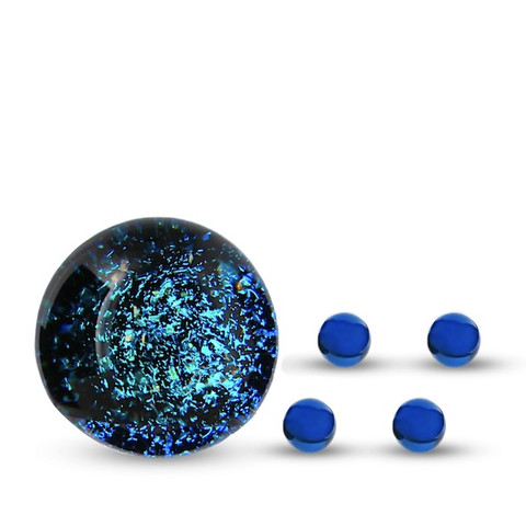 Slurper Marble with Four Terp Pearls: Blue Stardust Dichro