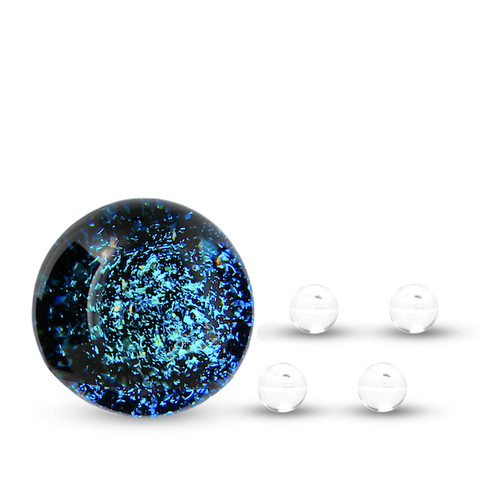 Slurper Marble with Four Terp Pearls: Blue Stardust Dichro