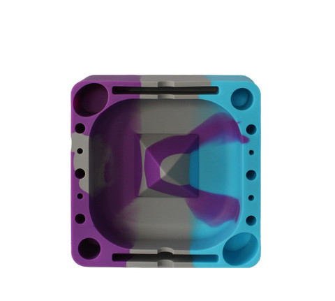 Dab Tray: Square Silicone Dab Tray Purple and Gray: Banger, Dab Tool, Carb Cap Holder