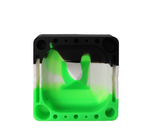Dab Station: Silicone Dab Tray: Banger, Carb Cap, Dab Tool Holder: Green and Black