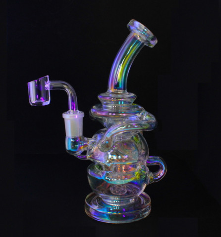 7.5"  Fab Egg Rig - Iridescent Recycler Dab Rig: VapeBrat