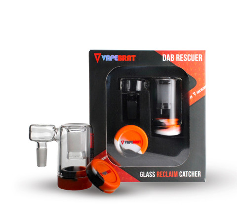 10mm Reclaim Catcher: 10mm Male 90 Degree Sidecar Neck to 14mm Female Banger Joint