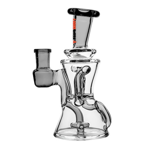 6" Mini Recycler Dab Rig: Hourglass Recycler Black