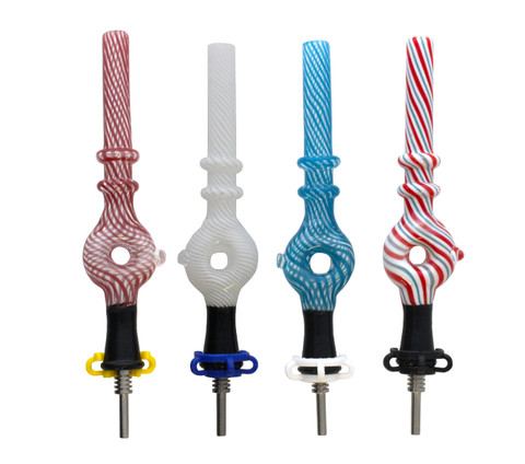 10mm Nectar Collector Straw: Donut Glass Dab Straw 10mm Titanium Nail