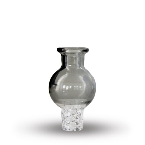 25mm Black Vortex Spinner Bubble Carb Cap: Smoke