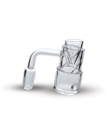 Quartz Banger Kit: aLeaf Drizzle Banger, Carb Cap w/ 2 Terp Pearls: 14mm Male 90 Degree