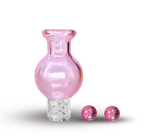 25mm Pink Carb Cap Kit: Bubble Spinner Carb Cap with Two Pink Terp Pearls