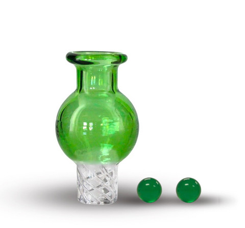 25mm Green Carb Cap Kit: Bubble Spinner Carb Cap with Two Green Terp Pearls