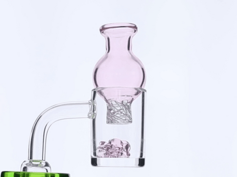 25mm Pink Spinner Carb Cap Kit: Bubble Spinner Carb Cap with Pink Terp Wheel
