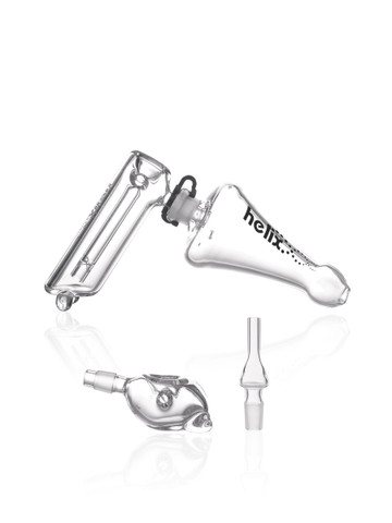 3 in 1 Glass Pipe Kit: Nectar Collector, Hammer Bubbler, Bowl Helix Multi Kit - Clear 14mm