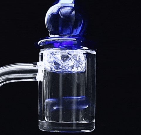 25mm Blue Bell Spinner Carb Cap with Two 6mm Terp Pearls