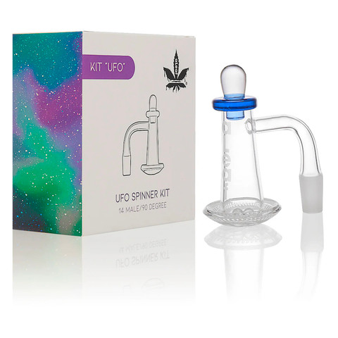 aLeaf "UFO" Blender Banger Spinner Kit: 14mm Male 90 Degree Quartz Banger
