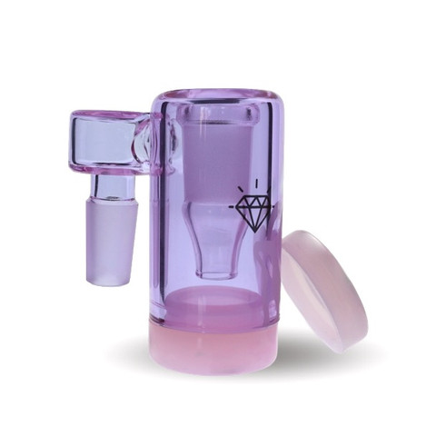 Purple Reclaim Catcher: Preppy La Peui - 14mm Male 90 Degree Pipe Joint to 14mm Female Banger Joint