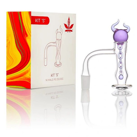 aLeaf Banger Kit "S" Belly Canby Terp Slurper w/ Marble Chain Set: 14mm Male 90 Degree