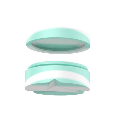 38mm Silicone Carb Cap and 7ml Jar:  2 in 1 Glow-in-The-Dark White and Mint