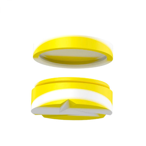 38mm Silicone Carb Cap and Jar:  2 in 1 Glow in The Dark White and Yellow