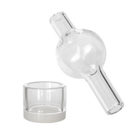 Opaque Bottom Quartz Banger with Opaque Dab Insert and Bubble Carb Cap