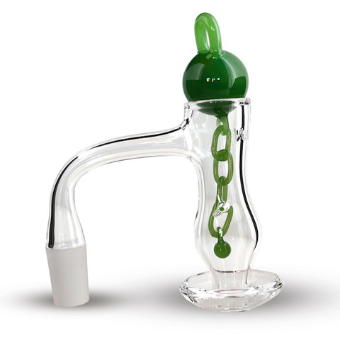 Narrow Hourglass Long Barrel Terp Slurper Spinner Banger Kit With Marble Terp Chain or Terp Pearls Full Weld