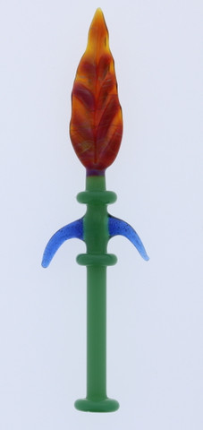 Monkey Boy Art - Green/Orange Leaf Dab Tool (American Glass)