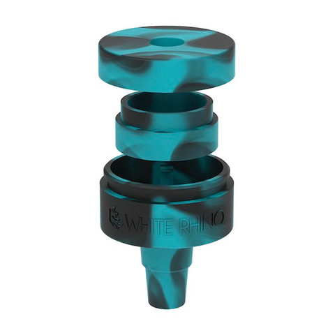 Silicone Reclaim Catcher 14mm/18mm Male 45 or 90 Degree Pipe Joint to 14mm/18mm Female Banger Joint: Turquoise Black