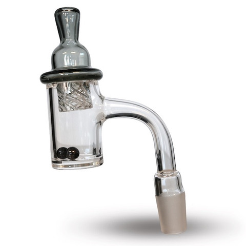 25mm Full Weld Quartz Banger Kit with Spinner Cap and Two 6mm Terp Pearls