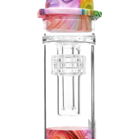 8" Hybrid Silicone Nectar Collector with Glass Matrix Perc 10mm Titanium Nail: Tie Dye