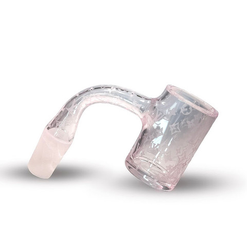 Boujee Banger Series: Lv Etched Full Weld Quartz Bucket Banger: 14mm Male 90 Degree