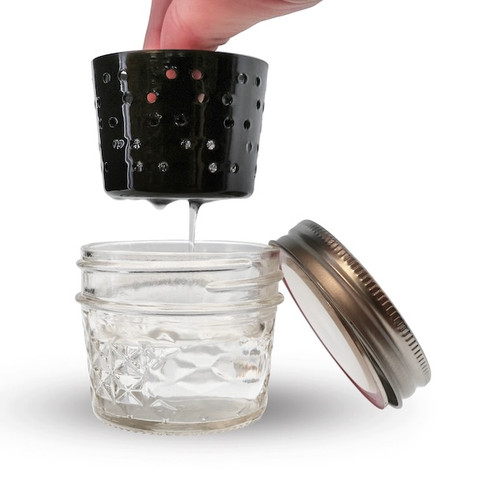 Dr Buzzkill's Mini Glass Dunk Tank: Iso Jar with Strainer For Inserts, Terp Pearls and Inserts