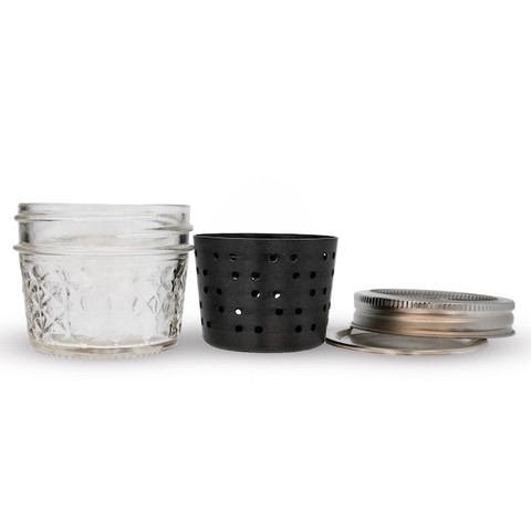 Dr Buzzkill's Mini Glass Dunk Tank: Iso Jar with Strainer For Inserts, Terp Pearls and Inserts